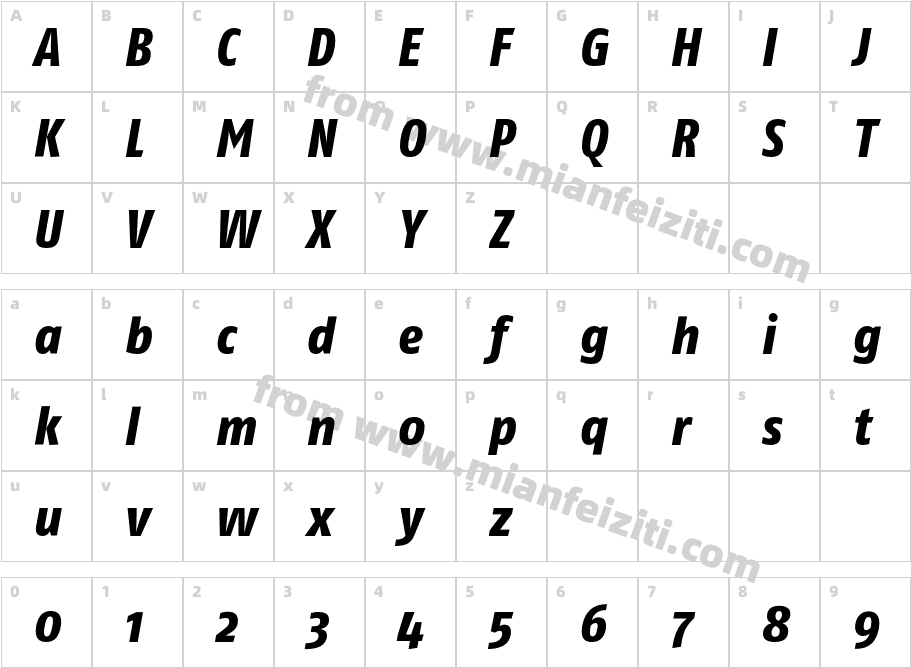 Fago Co Extra Bold Italic字体映射图