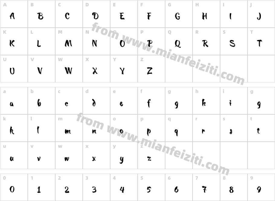 Bellview字体映射图