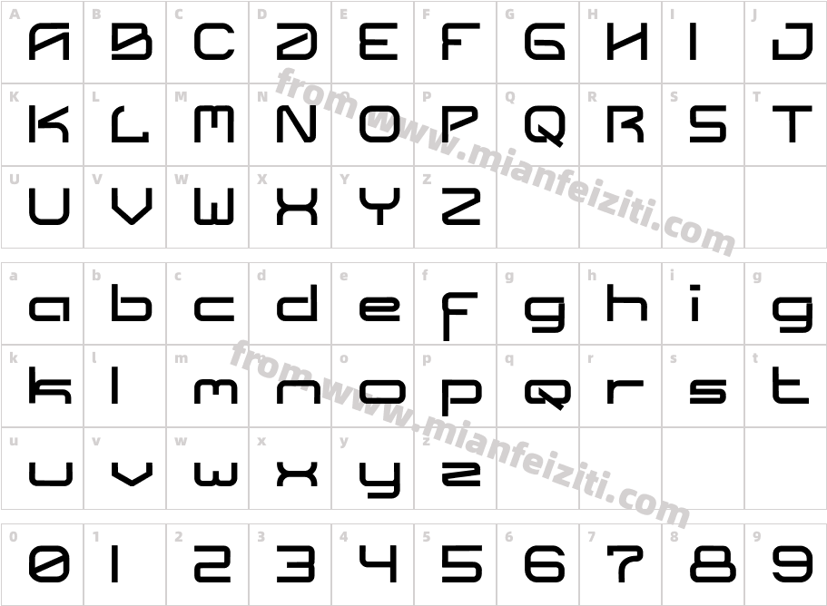 Bionical Bold字体映射图