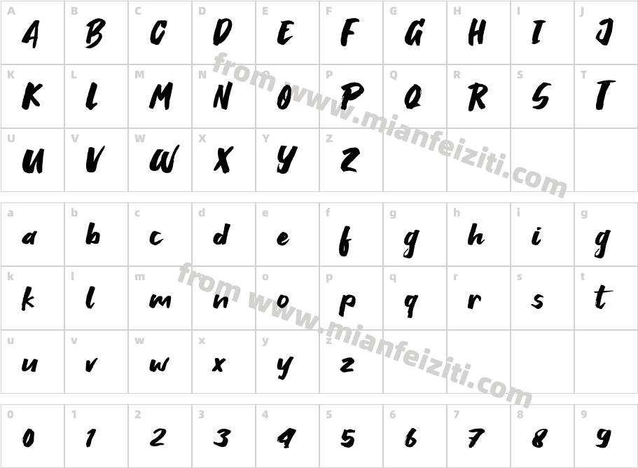 Breaking Wild字体映射图