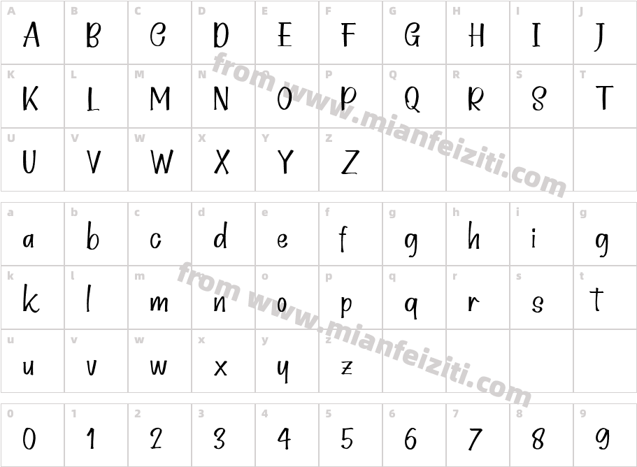 Chibiux字体映射图