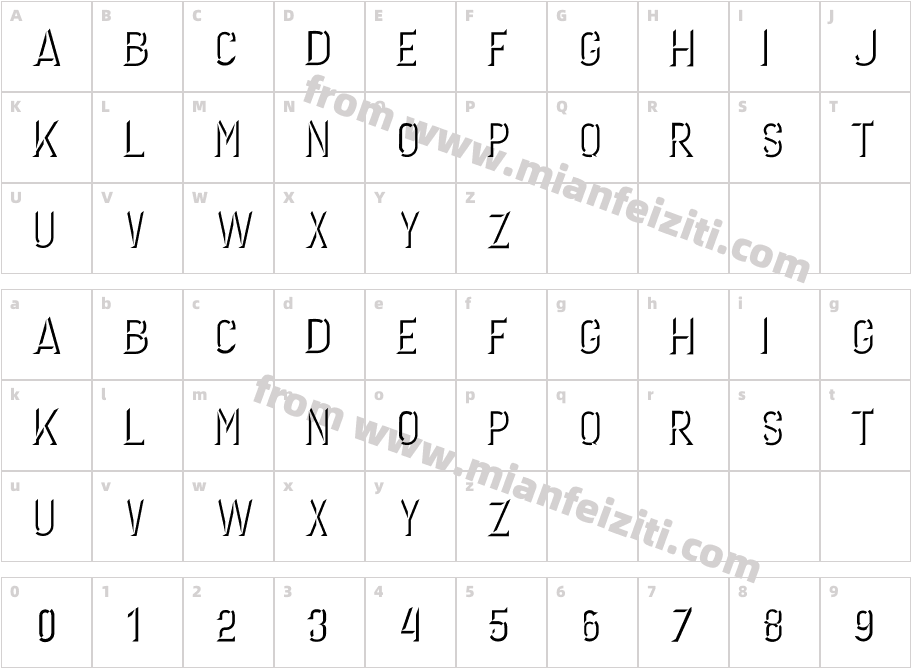 GERONIMO DARK字体映射图