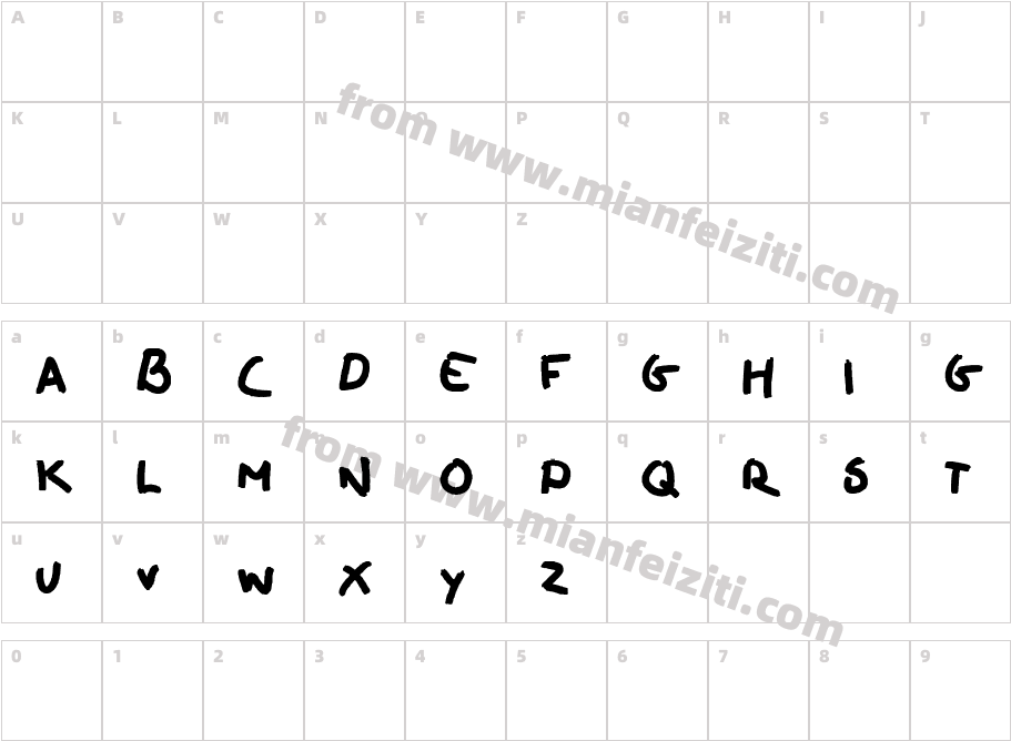 oilhand字体映射图