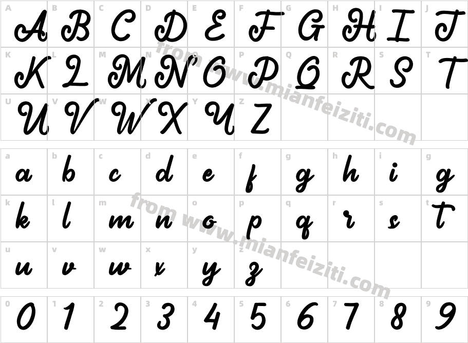 Magicstra Regular字体映射图