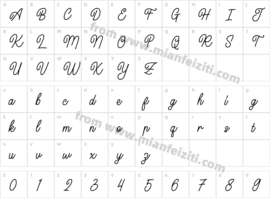 Midgrow Script Script字体映射图