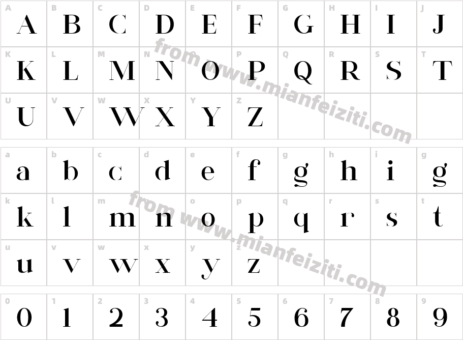 Nectaries Semibold字体映射图