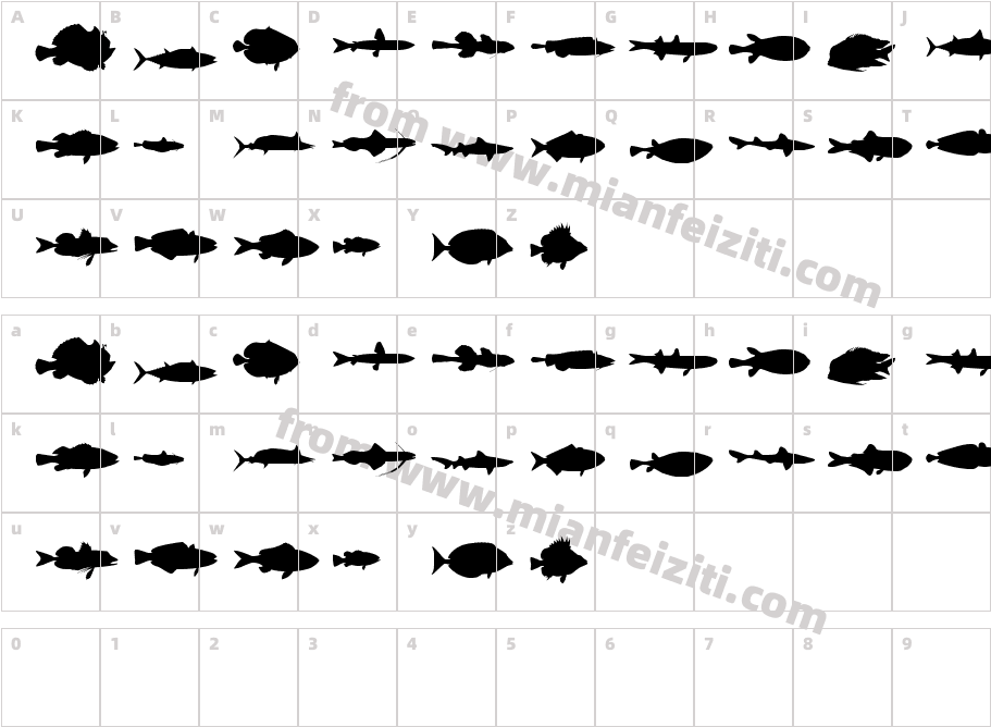 LE FISH字体映射图