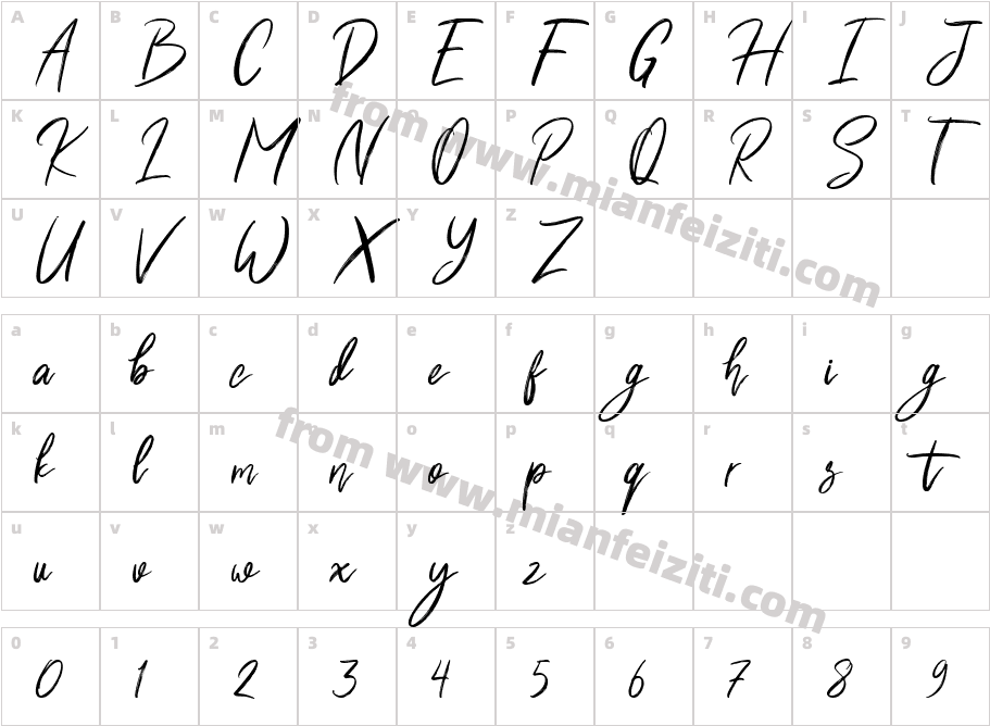Shutten Reason字体映射图
