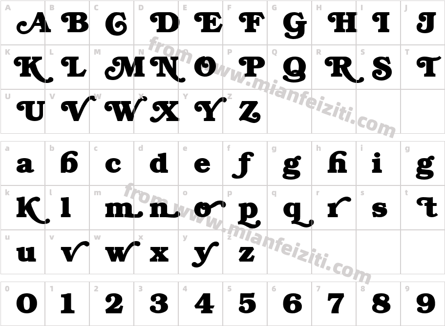 OSIJE Kfont Regular字体映射图