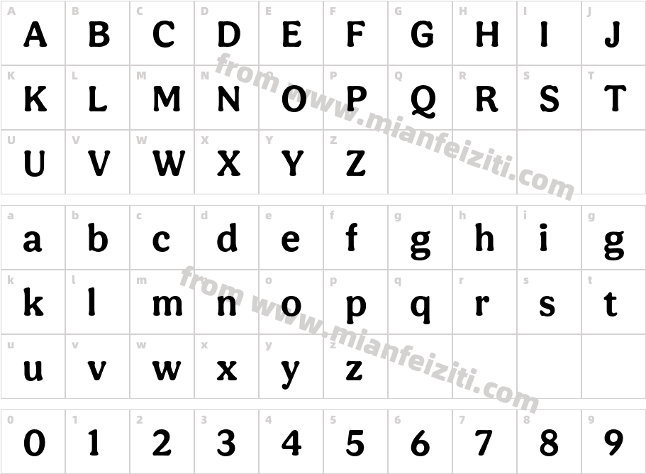 Aesthet Nova Bold字体映射图