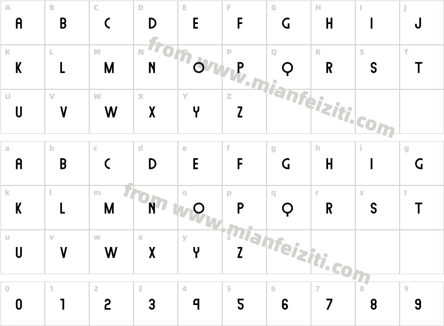 Therilo Semibold Semibold字体映射图