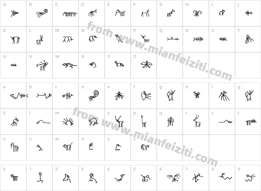 Tierfreund字体映射图