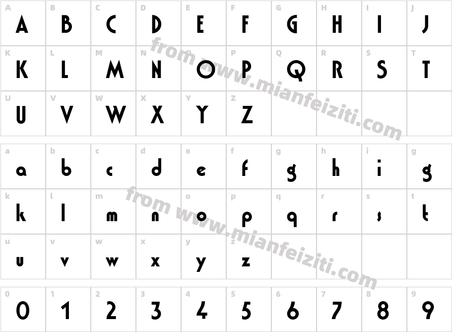 Washington Bold字体映射图