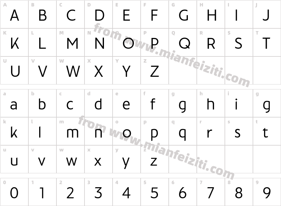 PF Brummell Regular字体映射图