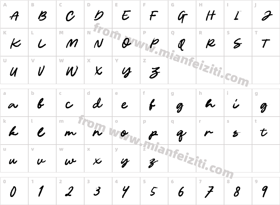 Bon Appetit Regular字体映射图