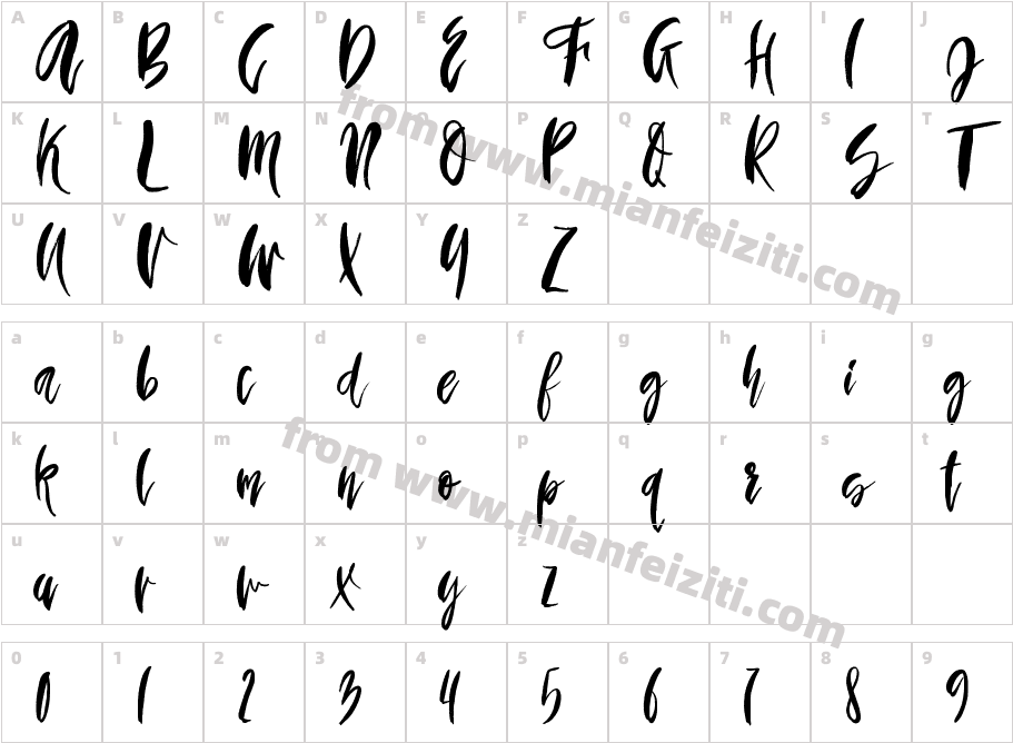 Ringstown Alternate字体映射图
