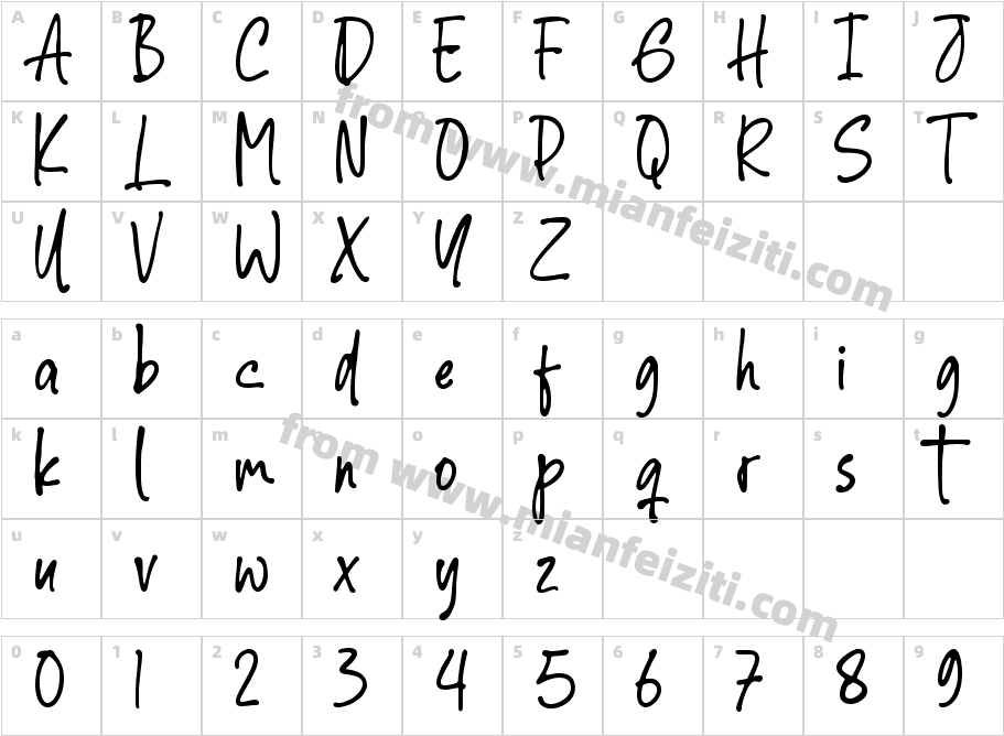Silver Gowther Thin Reguler字体映射图