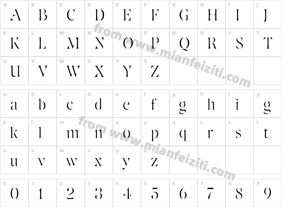 AlteHaasGroteskBold字体映射图