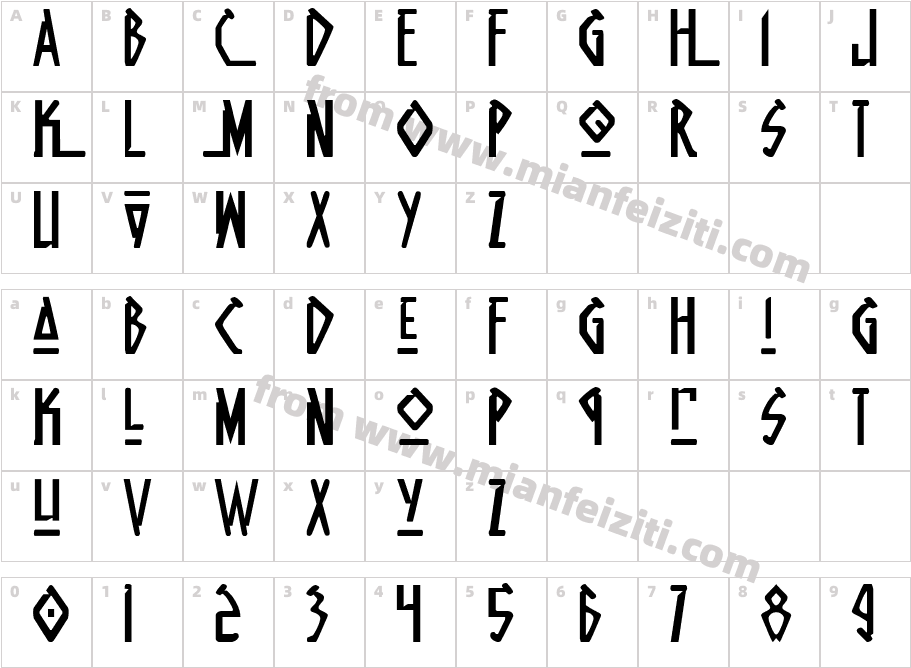 Native Alien字体映射图