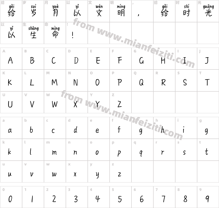 一见你就笑字体映射图