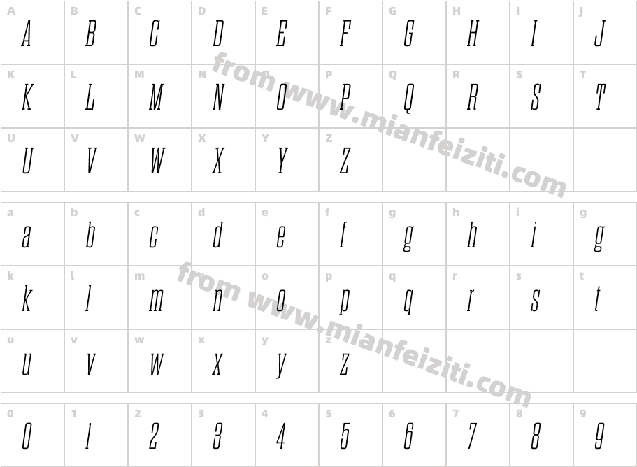 Dharma Slab M W01 Ex Light It字体映射图