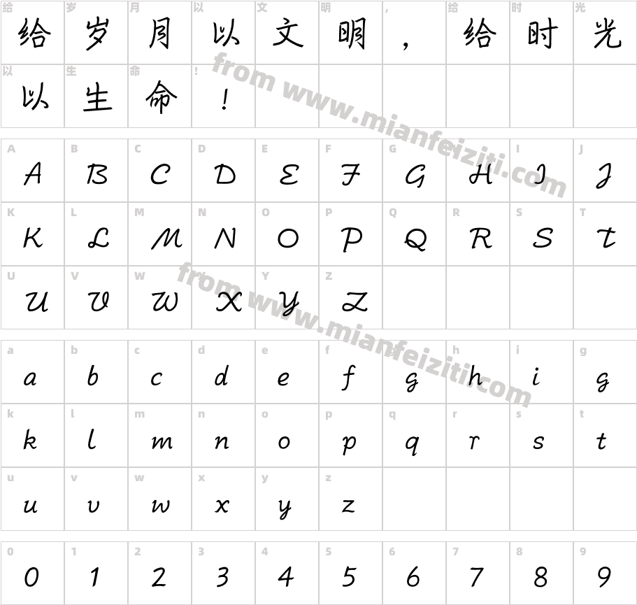 行者笔记简字体映射图