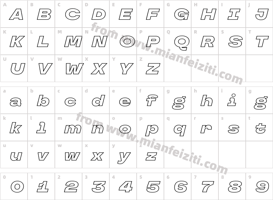 TT Travels Next Trl Blc Outline It字体映射图