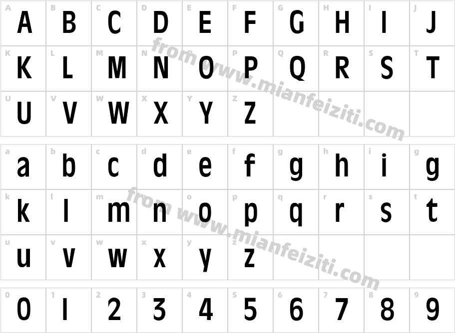 Olive Antique Narrow字体映射图