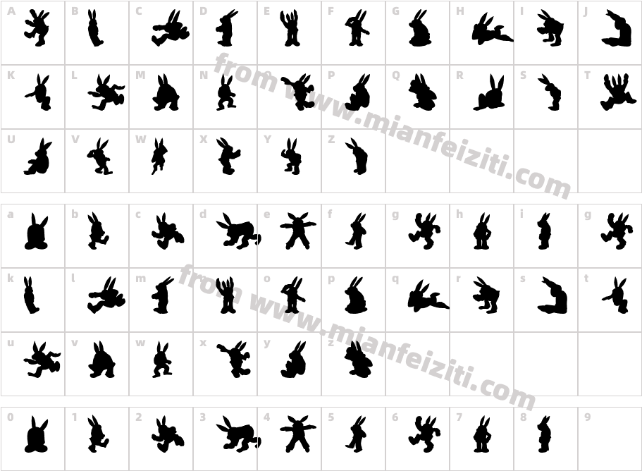 35只小兔子字体字体映射图