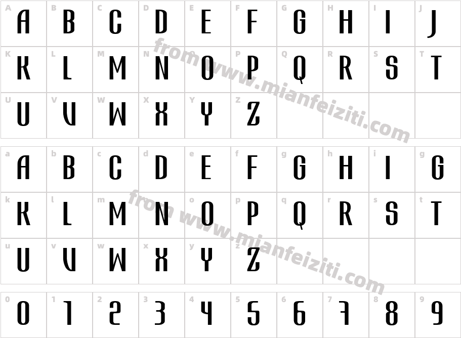 Atvice Sans字体映射图