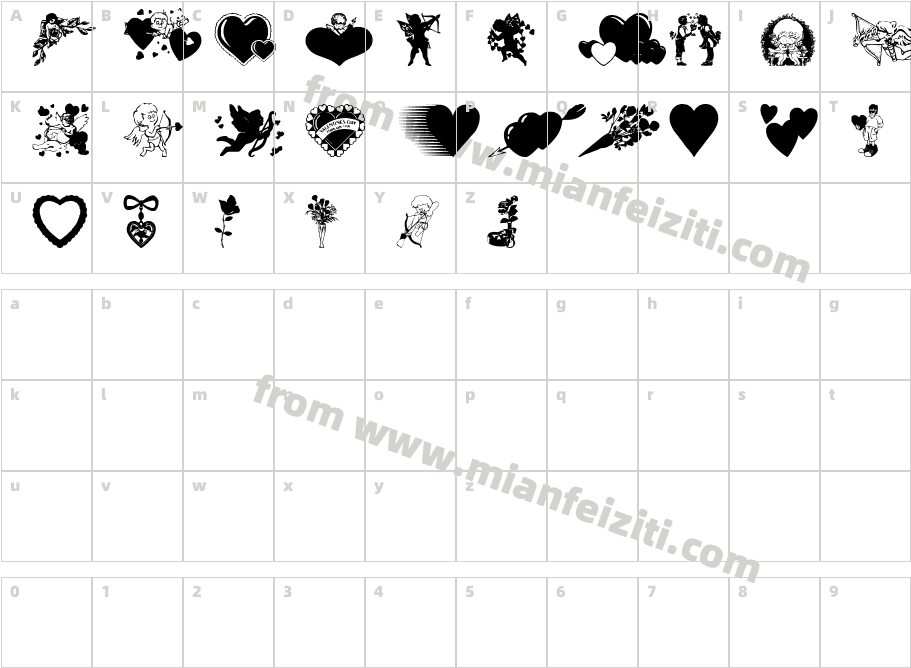 valentinec字体映射图