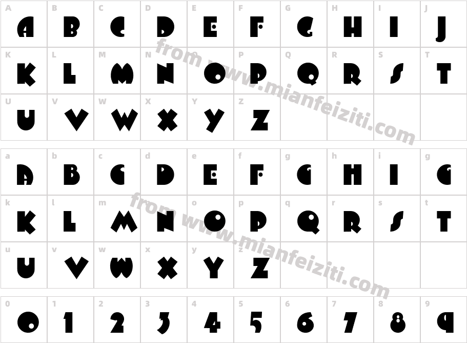 Technical Plain字体映射图