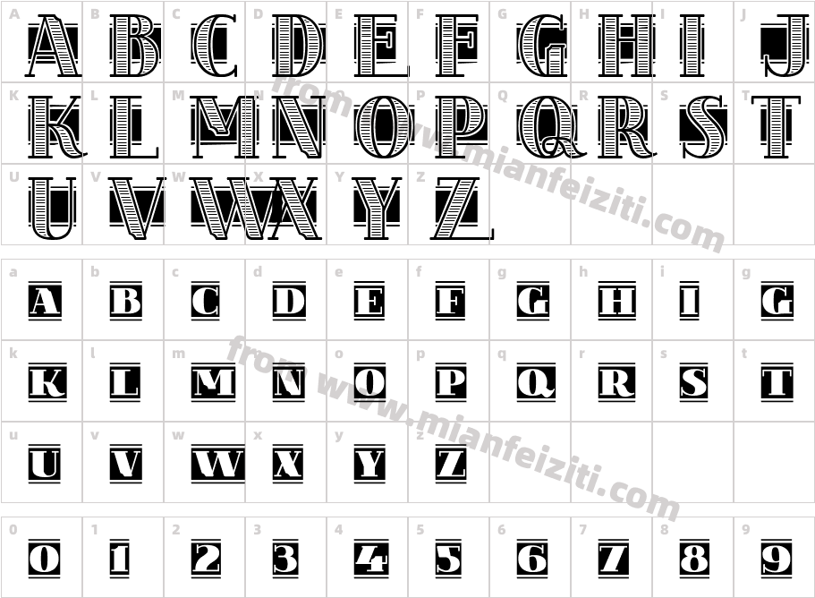 Thurbrooke Banner字体映射图