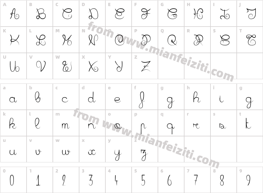 Badiane字体映射图
