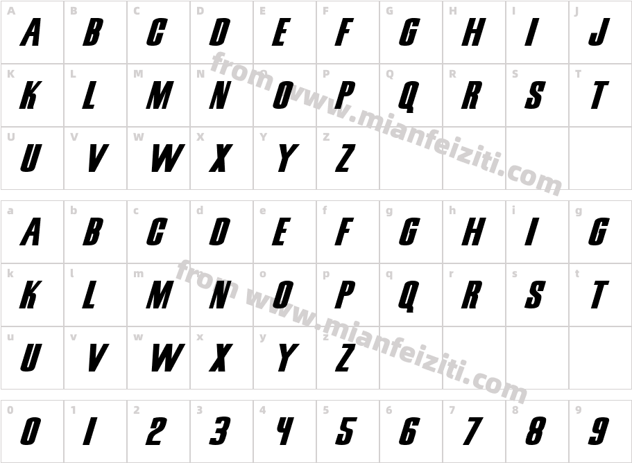 Snickers(RUS BY LAYJKA) Normal字体映射图