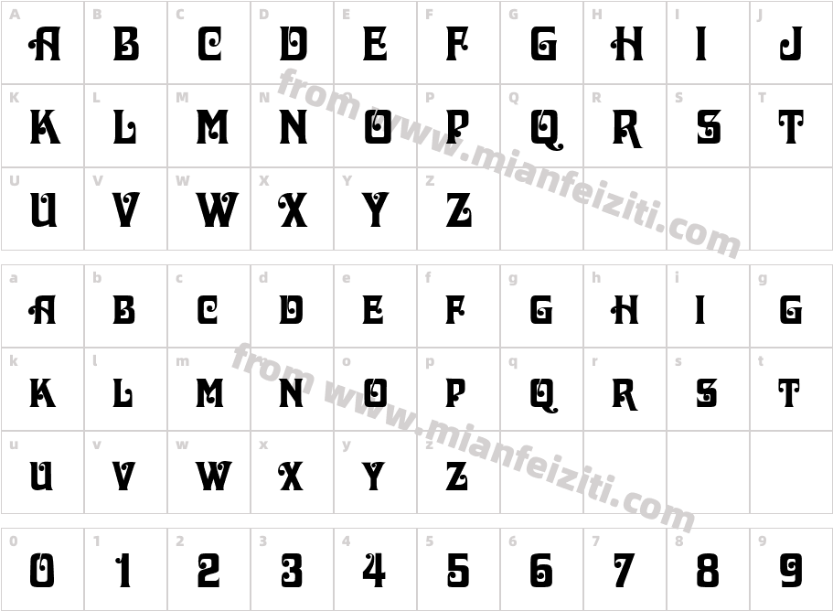 Dascha Regular字体映射图