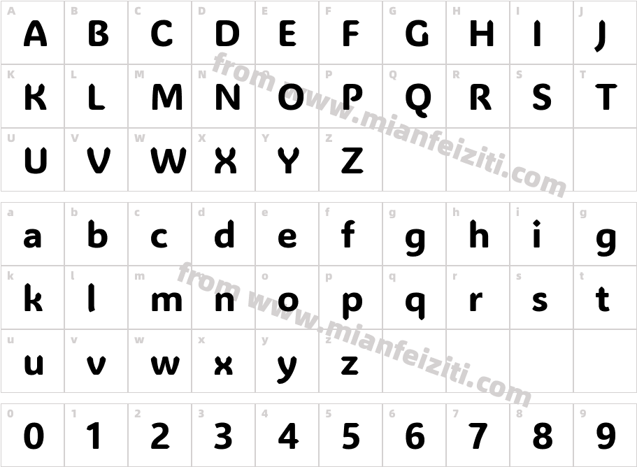 AD LaM Display Regular字体映射图