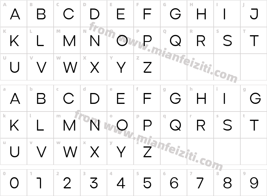 Ardela Edge X01 Regular字体映射图