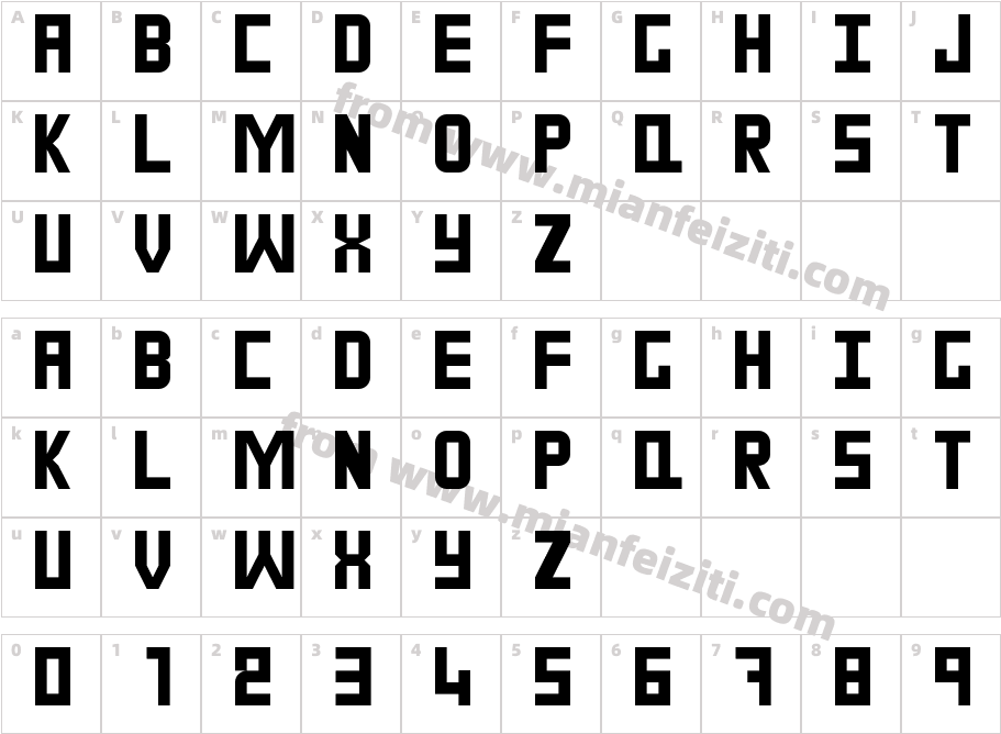 daveylikespie B Regular字体映射图