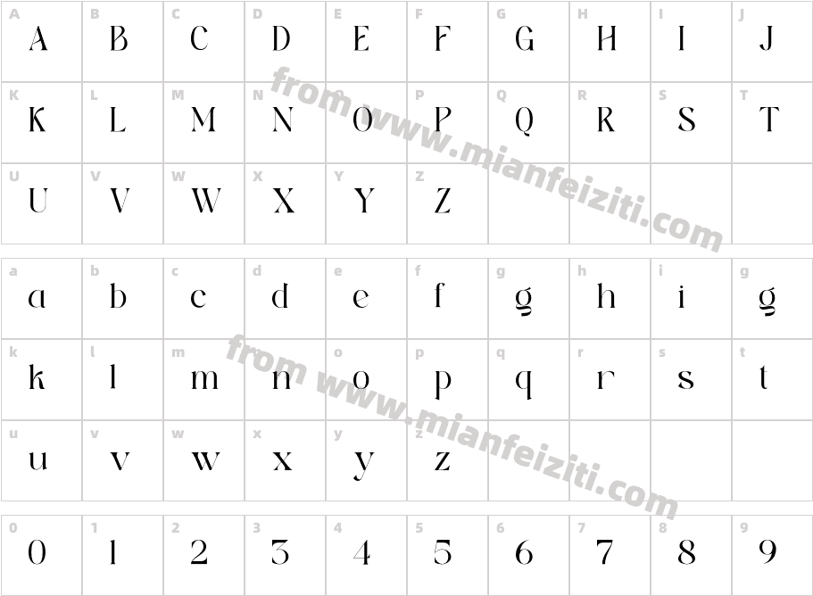 Bloom Haven Regular字体映射图