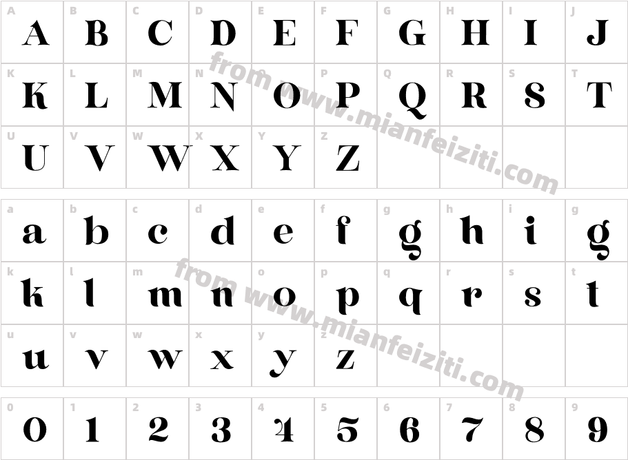 Brant Semibold字体映射图