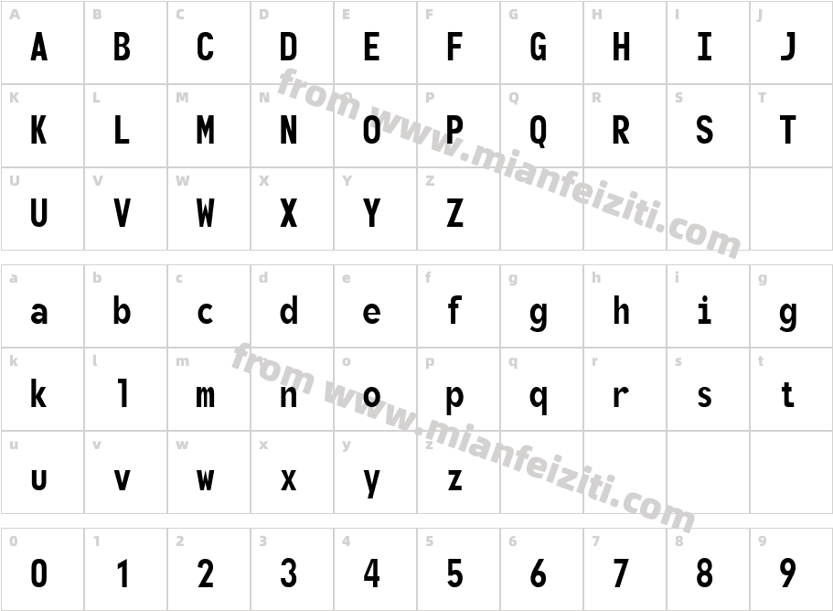 Monofonto字体映射图