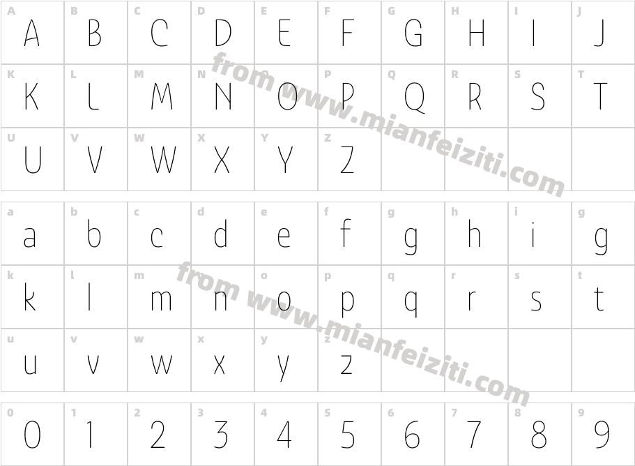 Ashemore Soft W03 Cond Thin字体映射图