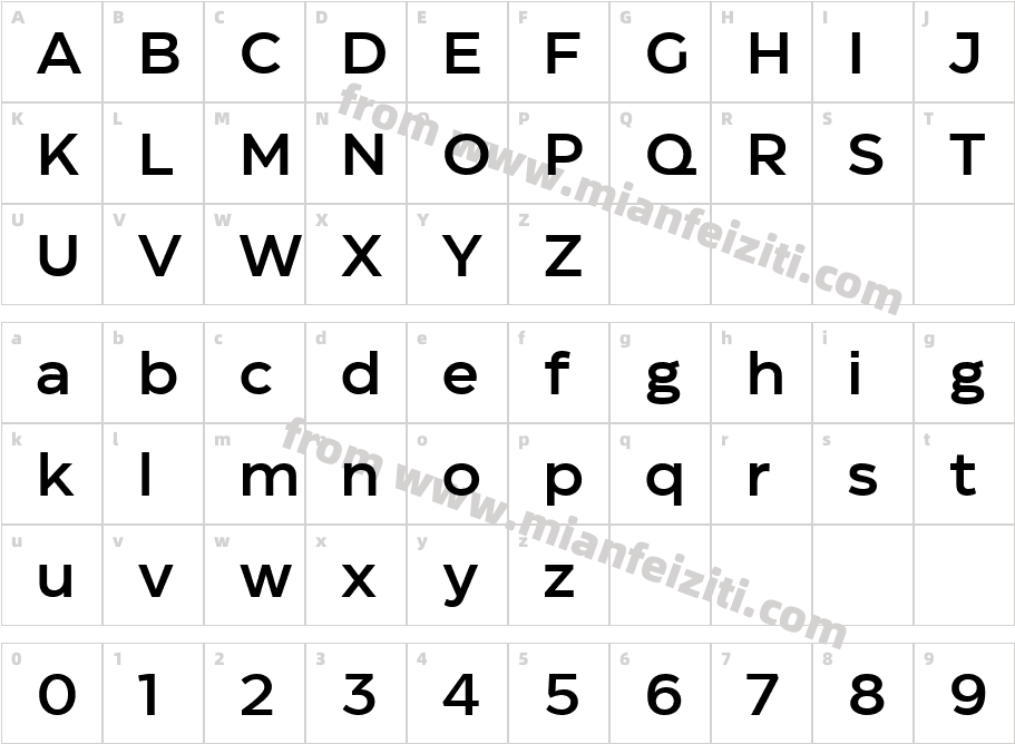 Eastman Medium字体映射图