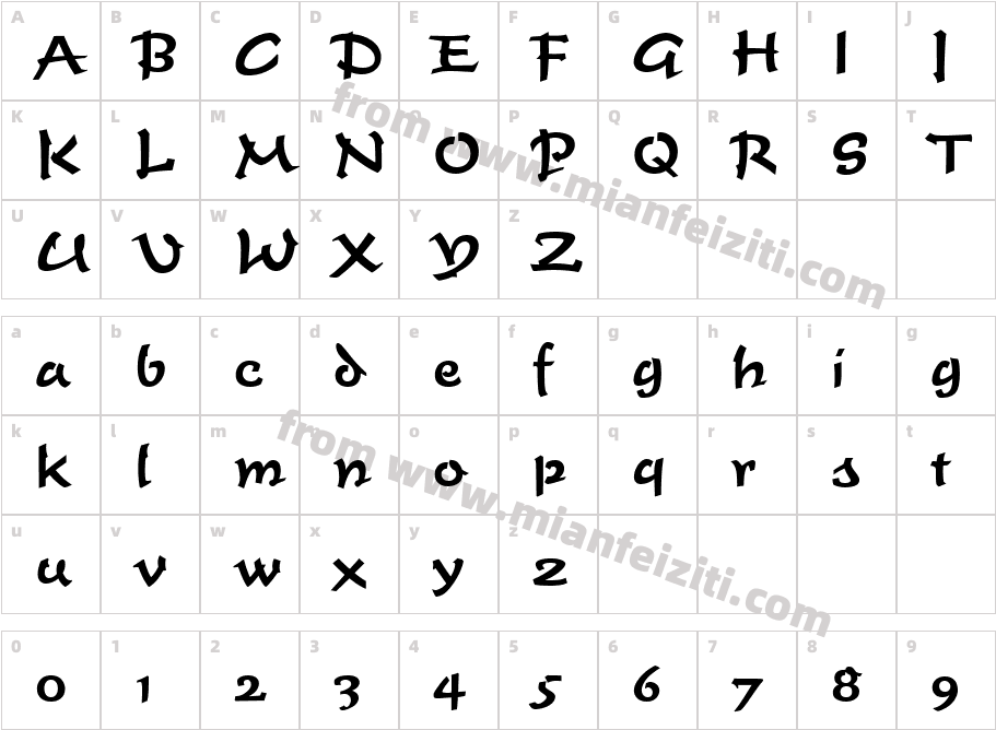 Time ScrD Medi字体映射图