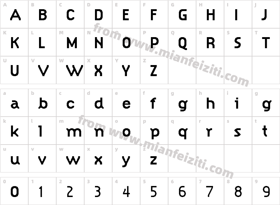 Simplex Bold字体映射图