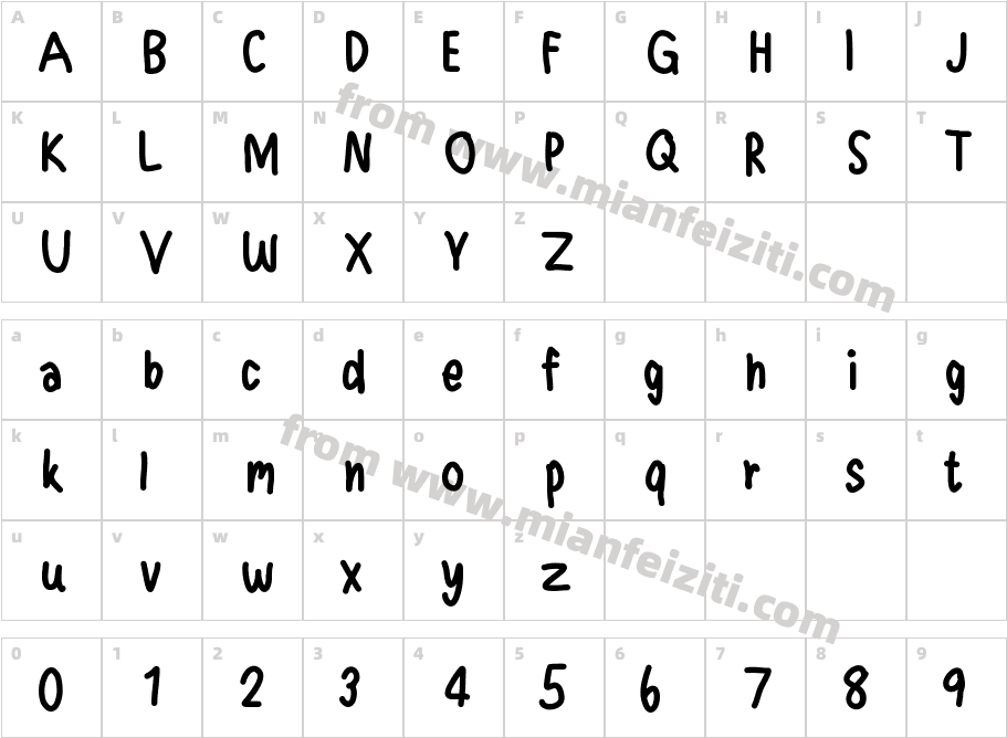 ANT Zhand字体映射图