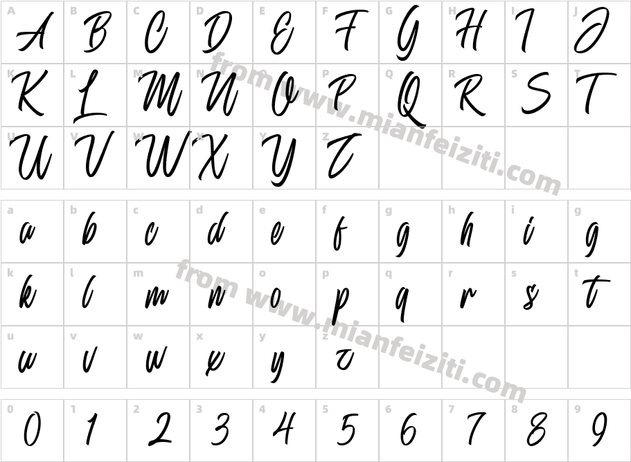 Delphine Regular n Rgwg字体映射图