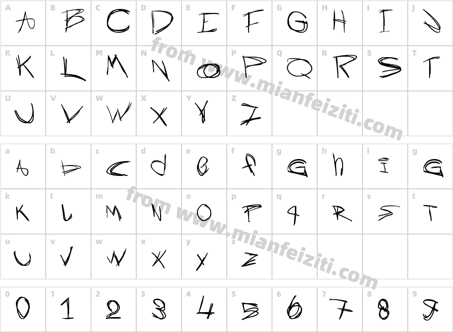 Currently Living字体映射图