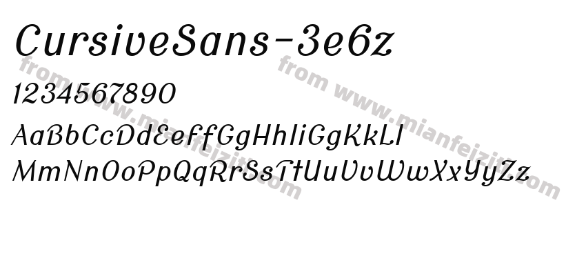 CursiveSans-3e6z字体预览